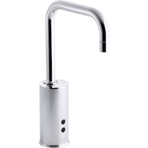 Gooseneck Single-Hole Touchless Hybrid Energy Cell-Powered Commercial Faucet with Insight Technology in Polished Chrome