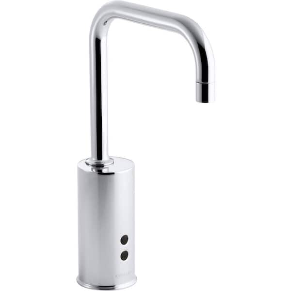 KOHLER Gooseneck Single-Hole Touchless Hybrid Energy Cell-Powered Commercial Faucet with Insight Technology in Polished Chrome