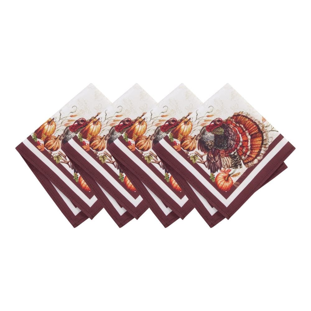 "Autumn Heritage Turkey Engineered Napkins, Set of 4, Multicolor - 17""W x 17""L" price history on PriceWatchPro