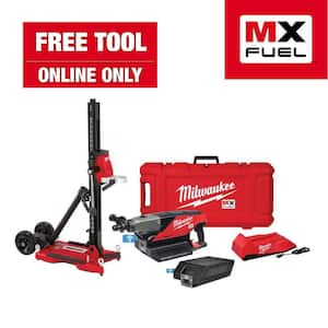 MX FUEL Lithium-Ion Cordless Handheld Core Drill Kit with Stand, 2 Batteries and Charger