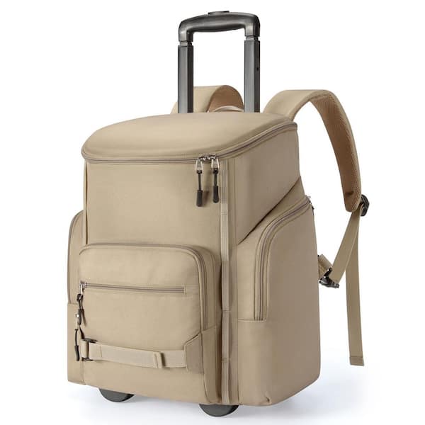 Unbranded 23 qt. Rolling Cooler Backpack, Leakproof Waterproof Insulated 36 Cans Beach Cooler w/ Wheels and Handle Outdoor Camping