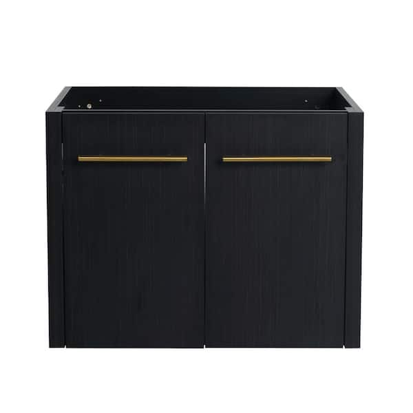 23.25 in. W x 17.94 in. L x 17.96 in. H Wall Mounted Bath Vanity Cabinet without Top with Soft Close Doors in Black