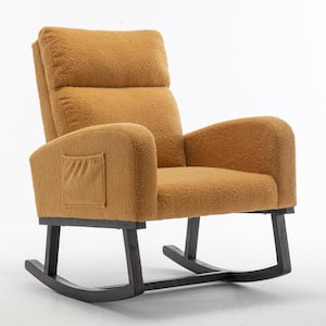 Yellow Modern Teddy Material Comfort Rocking Chair