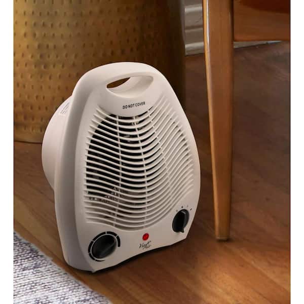 Vie Air 1500W Portable 2 Settings White Office Fan Heater with Adjustable Thermostat