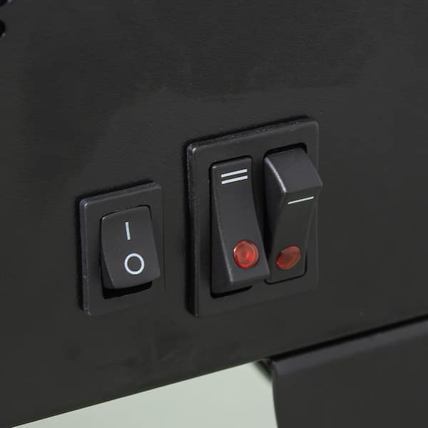 14 in. W x 18 in. H Freestanding Electric Fireplace Heater in Antique Black with 3D Flame and Panoramic 3-Sided View