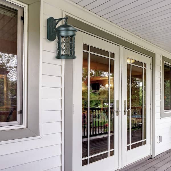 Ellington Oil Rubbed Bronze 1-Light Outdoor Line Voltage Hardwired Porch Light Wall Sconce with No Bulb Included