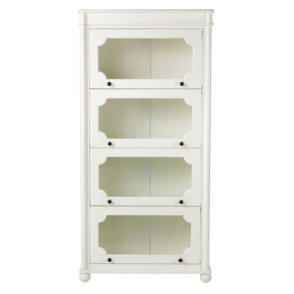 Unbranded Essex 64.5 in. H Aged Cream 4-Shelf Barrister Bookcase