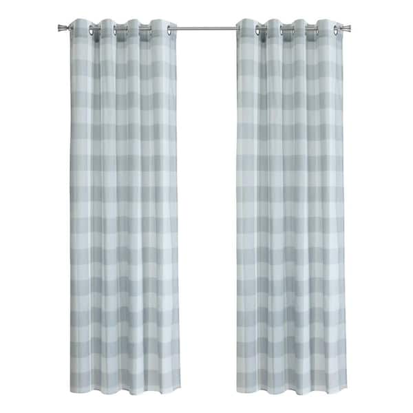 Genesis Grey Polyester Woven 52 in. W x 63 in. L Grommet Indoor Light Filtering Curtain (Single Panel)