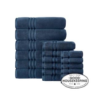 Turkish Navy Cotton Ultra Soft 18-Piece Bath Sheet Towel Set