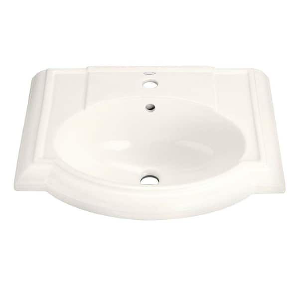 KOHLER Devonshire 4-7/8 in. Vitreous China Pedestal Sink Basin in Biscuit with Overflow Drain