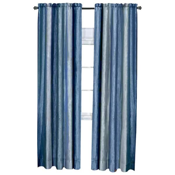 ACHIM Ombre 50 in. W x 63 in. L Polyester Light Filtering Window Panel in Blue