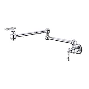 Double-Handle with 2.2 GPM Wall Mount Pot Filler in Chrome