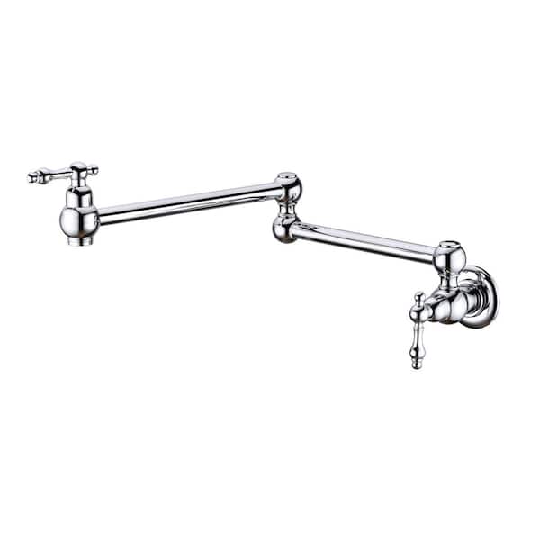 Unbranded Double-Handle with 2.2 GPM Wall Mount Pot Filler in Chrome