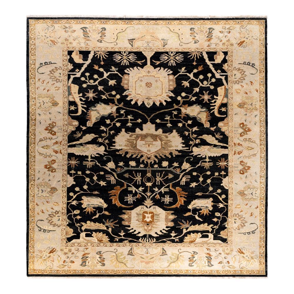 Kashan Black 9 X 12 Hand-Knotted Wool Indoor Area Rug price history on PriceWatchPro