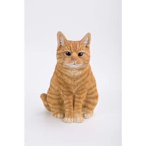 Orange Tabby Cat Sitting Statue