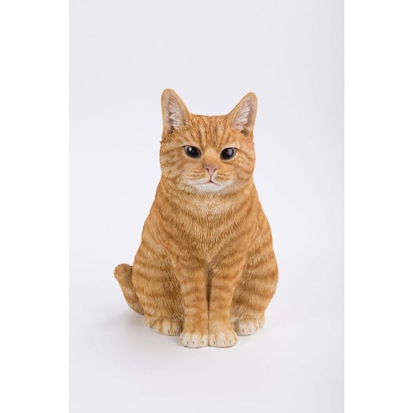 HI-LINE GIFT LTD. Orange Tabby Cat Sitting Statue 87757-J - The