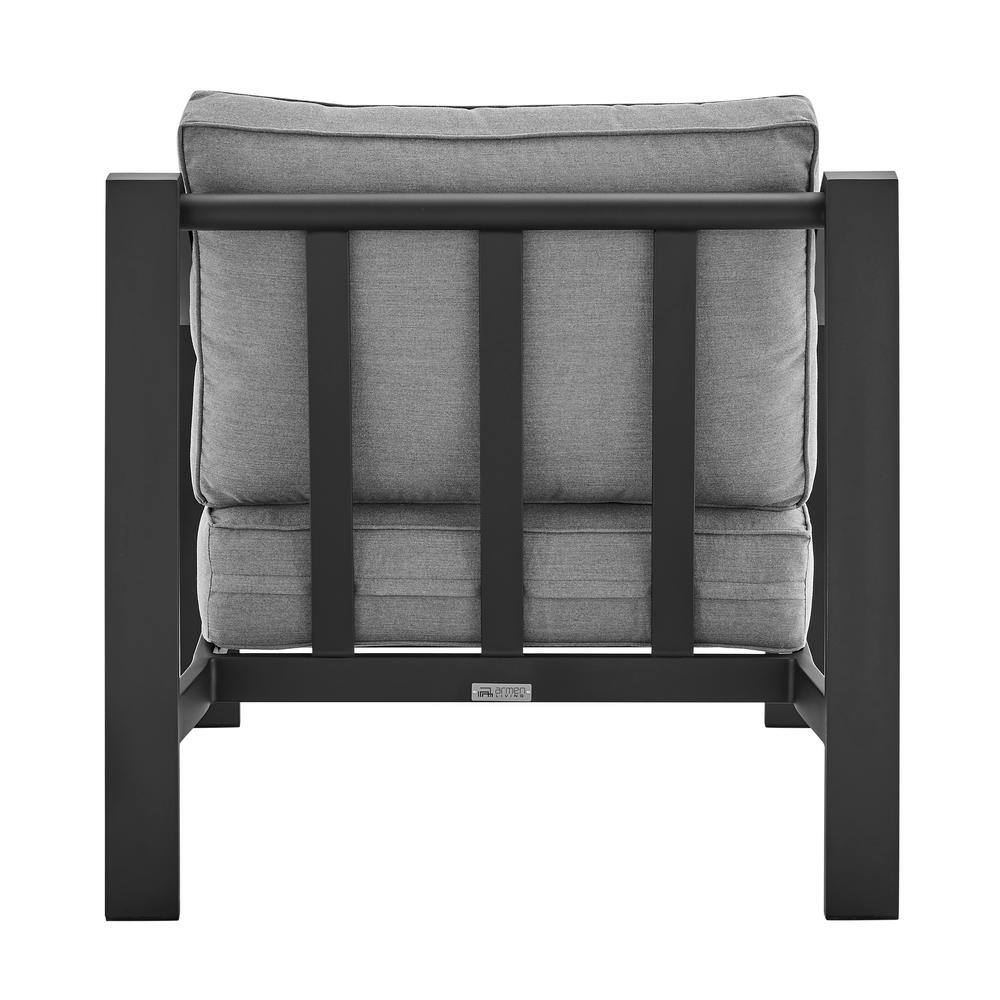 Koda Black Aluminum Outdoor Chair with Gray Cushions