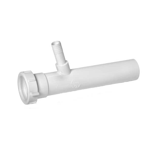 Everbilt 1-1/2 in. x 8 in. White Plastic Slip-Joint Sink Drain Tailpiece Extension Tube with Hi-Line Branch