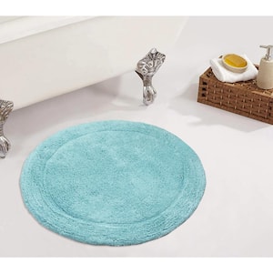Waterford Collection 100% Cotton Tufted Bath Rug, 22 Round, Turquoise