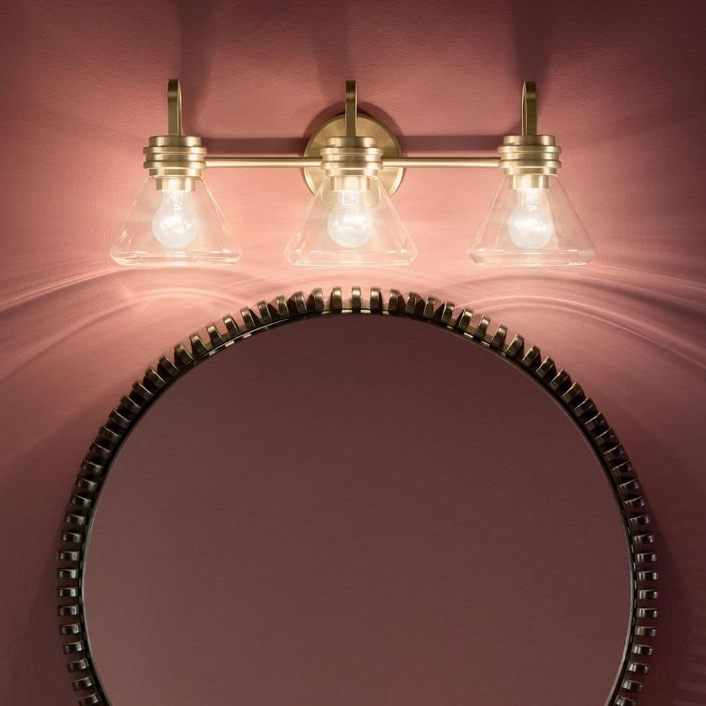 Farum 26 in. 3-Light Vanity Light with Clear Glass in Champagne Bronze price history on PriceWatchPro