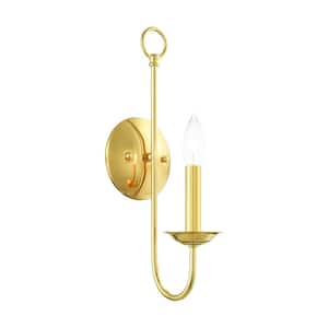Estate 1 Light Polished Brass Sconce