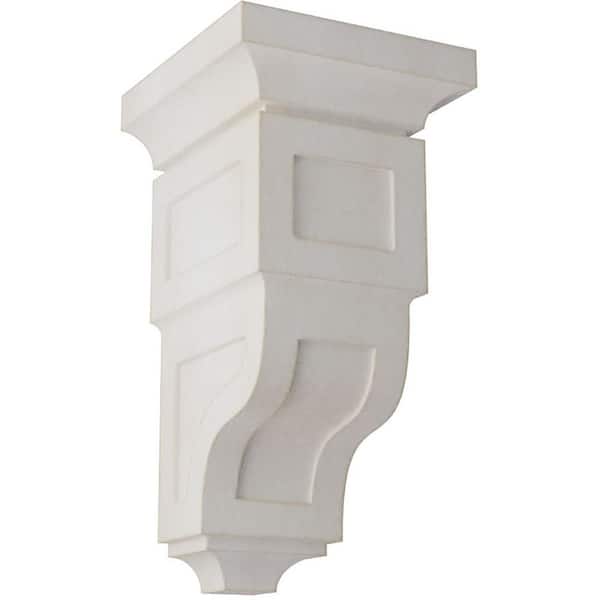 Ekena Millwork 7 in. x 14 in. x 7-3/4 in. Chalk Dust White Jumbo Reyes Wood Vintage Decor Corbel