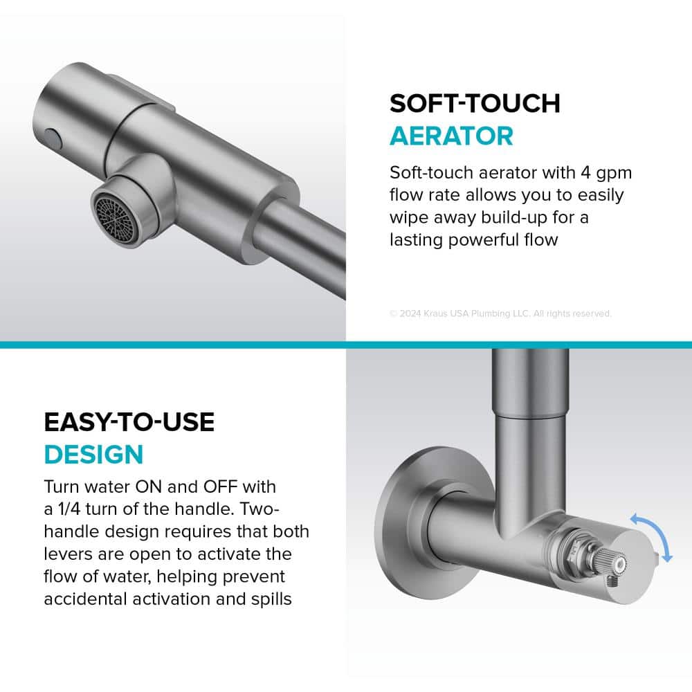 Bolden Stainless Steel Wall Mount Pot Filler Faucet with Retractable Arm