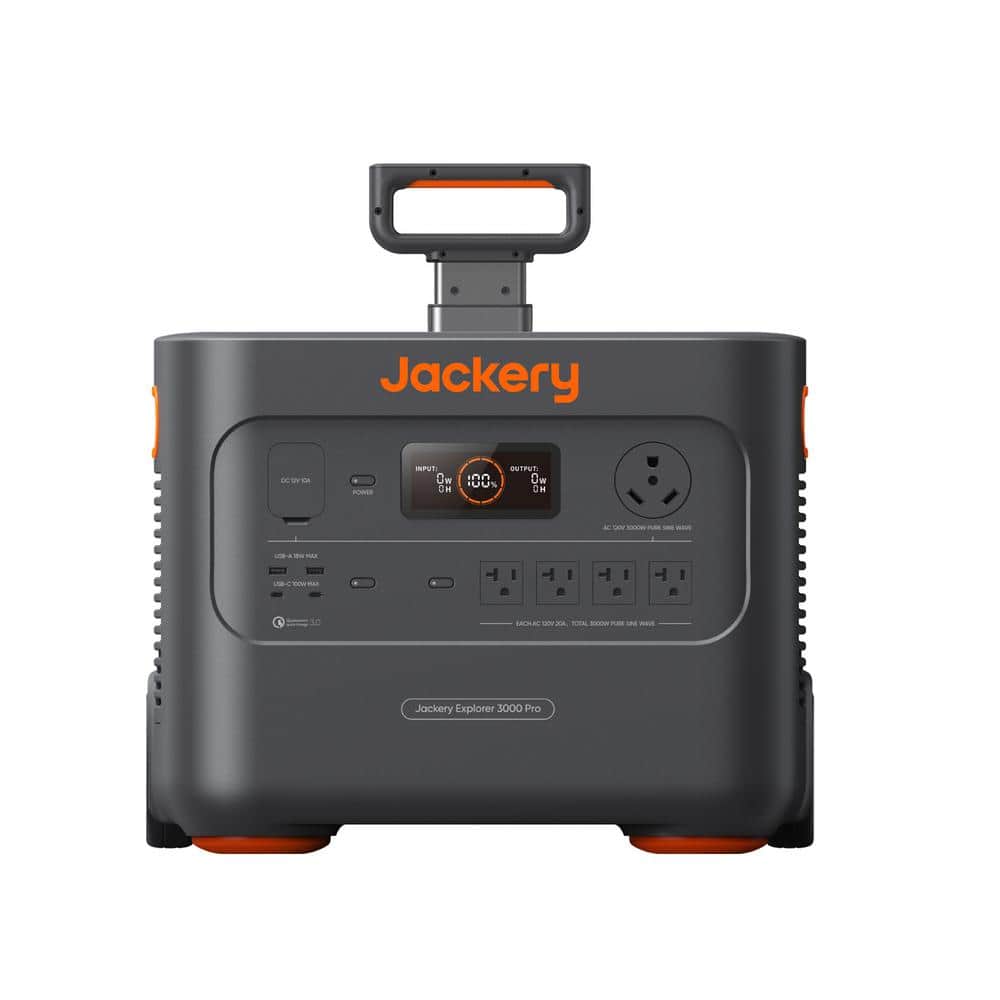 Jackery 3000W Continuous/6000W Peak Output, Explorer 3000 Pro Push Button Start Battery Generator for Outdoors and Emergency