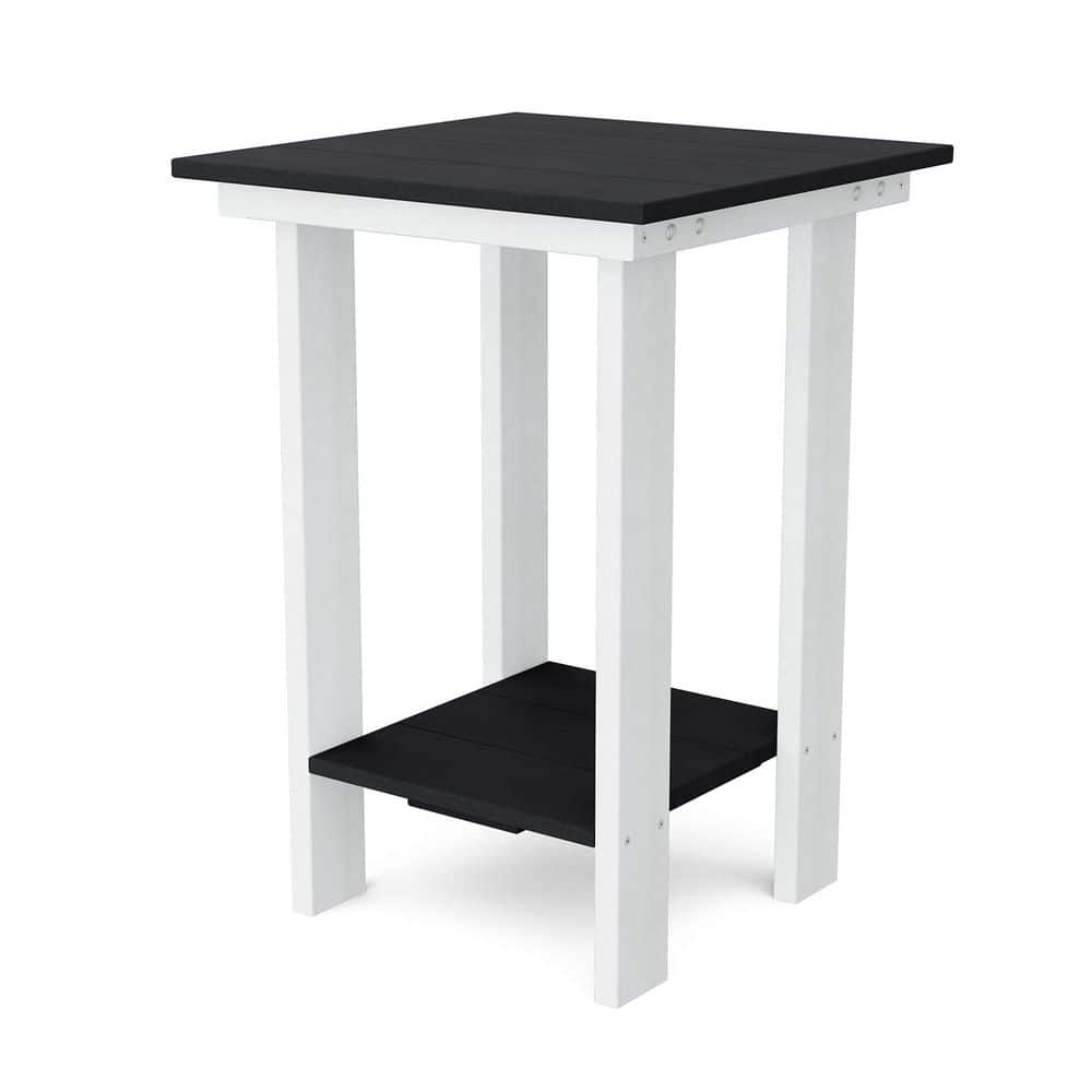 Contemporary Black and White HDPE Plastic Outdoor Side Balcony Table price history on PriceWatchPro