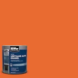 1 qt. #220B-7 Electric Orange Satin Enamel Urethane Alkyd Interior/Exterior Paint