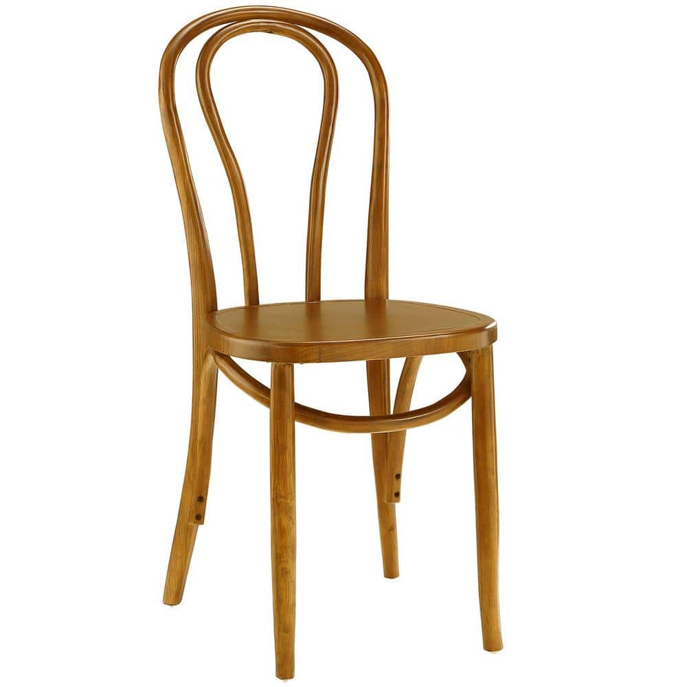 Walnut Wood Modern Side Chair, 35" Height