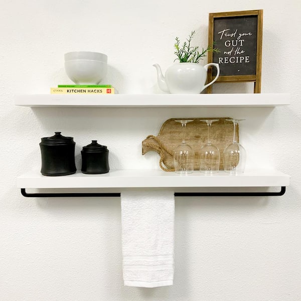 Rustic Farmhouse Kitchen Wood Shelf - The Rustic Pelican