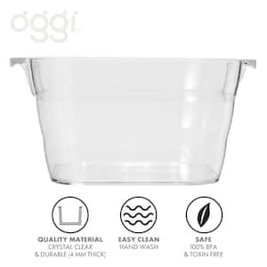 1.5 gal. 16.75 in. x 14 in. High-Quality Acrylic Crystal-Clear Square Beverage Tub with Integrated Easy Grip Handle
