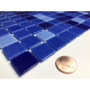 Swimming Pool Blue Square Mosaic 13 in. x 13 in. Glass Wall Pool and Floor Tile (23 sq. ft./Case)