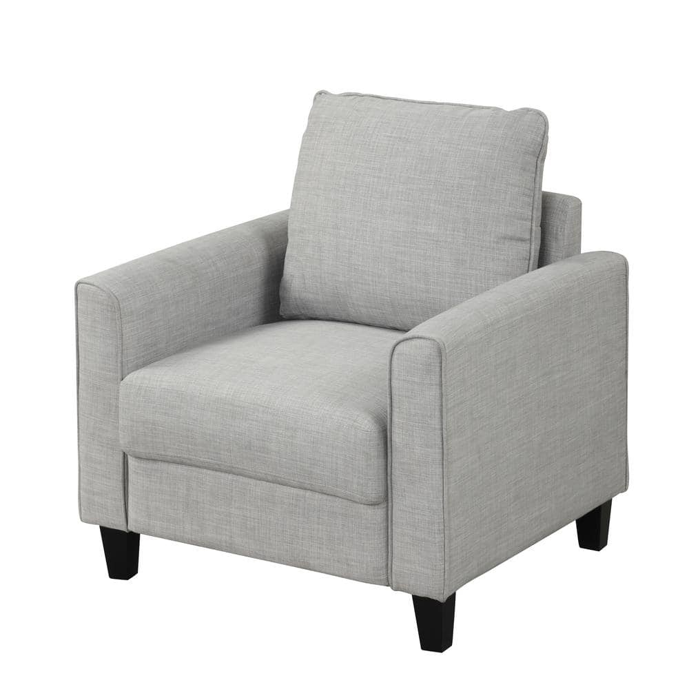 Jorden Light Gray Polyester Upholstered Accent Chair with Dark Wood Legs