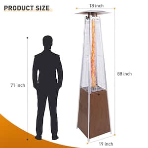 48,000 BTU Outdoor Propane Patio Space Heater vented with Detachable Wheels, Protective Cover and Triple Safety System