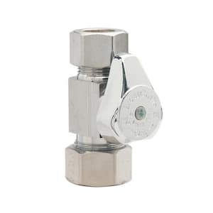 1/2 in. Nom Comp Inlet x 1/2 in. OD Comp Outlet Brass 1/4-Turn Straight Stop