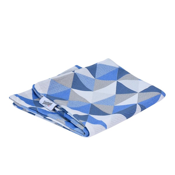 Astella Pacifica 24 in. x 24 in. Ruskin Blue Square Outdoor Throw Pillow Cover