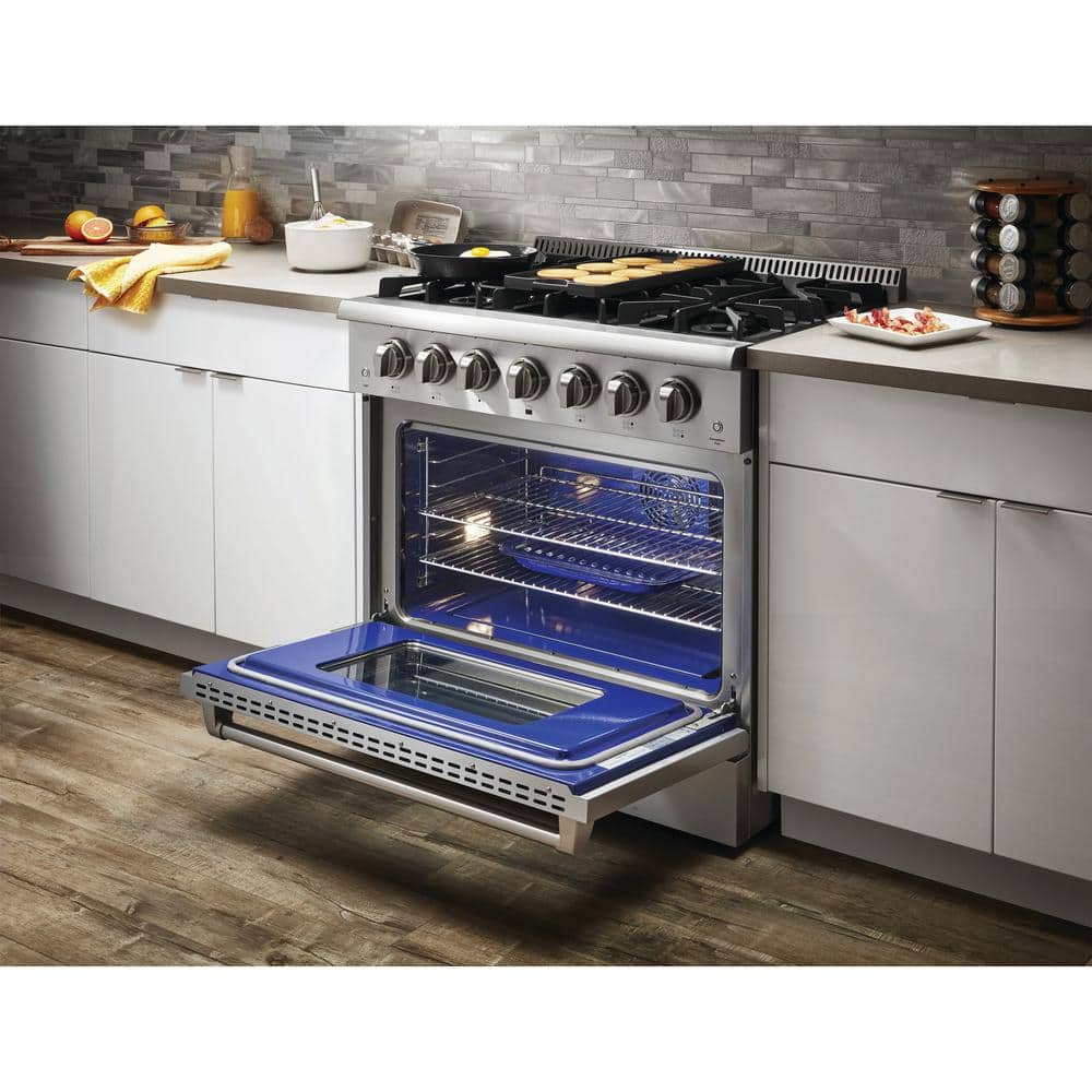 Thor 36" Stainless Steel Dual-Fuel Convection Range with Griddle