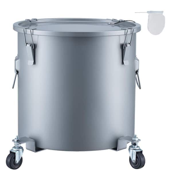 Fryer Grease Bucket, 16Gal Oil Disposal Caddy with Caster Base, Carbon Steel Rust-Proof Coating, Oil Transport Container