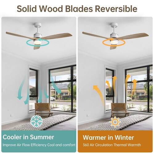 60 in. Integrated LED Indoor/Outdoor White Ceiling Fan with Light and Remote, 6-Speed Reversible DC Motor Included Lighting