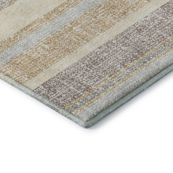 Mayfield Premium Machine Washable Abstract AMF2122 Gold 2 ft. x 3 ft. Accent Rug