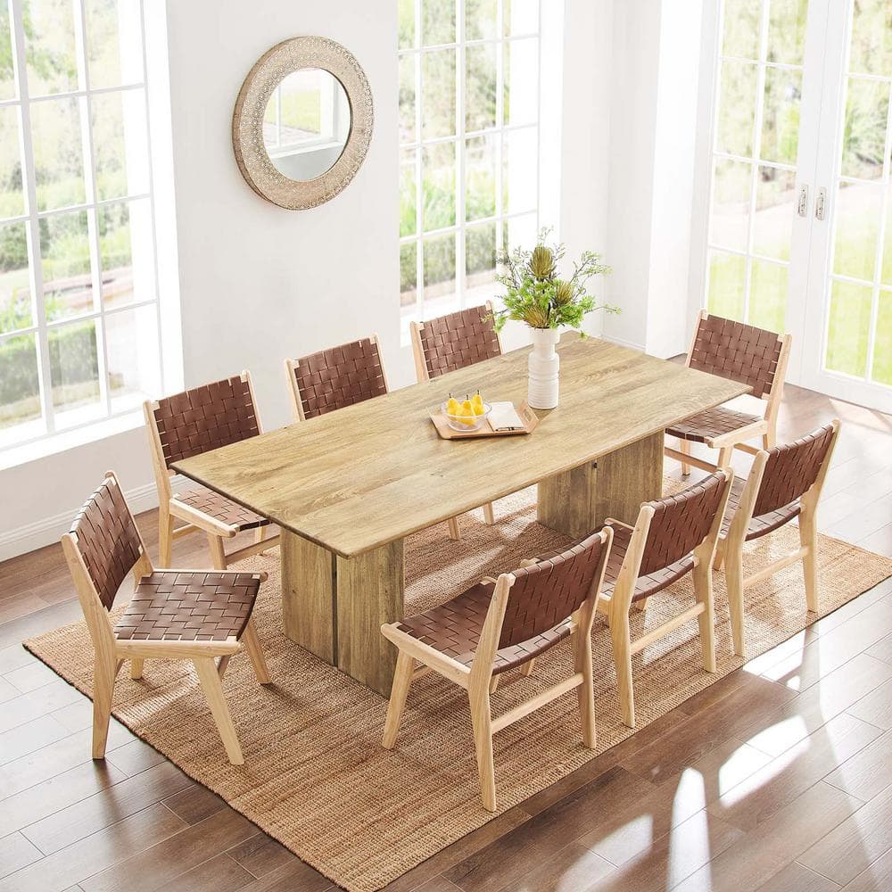 Amistad 86" Oak Mango Wood Farmhouse Dining Table