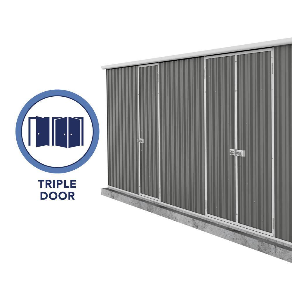 Woodland Gray 20' x 10' Galvanized Steel Metal Workshop Shed