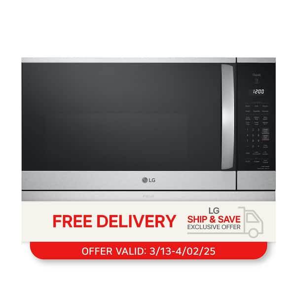 2.1 cu. ft. 30 in. Width PrintProof Stainless Steel 1,050-Watt Smart Over-the-Range Microwave Oven with ExtendaVent 2.0