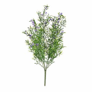 21 in. Purple and Green Artificial Mixed Flower and Foliage Bush