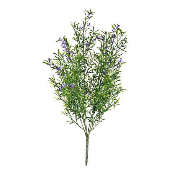 Vickerman 21 in. Purple and Green Artificial Mixed Flower and Foliage Bush