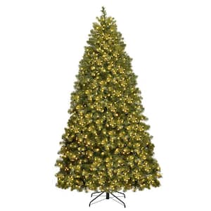 6 ft. Green Pre-Lit LED Full Artificial Christmas Tree with 560 Warm White Lights and Metal Stand