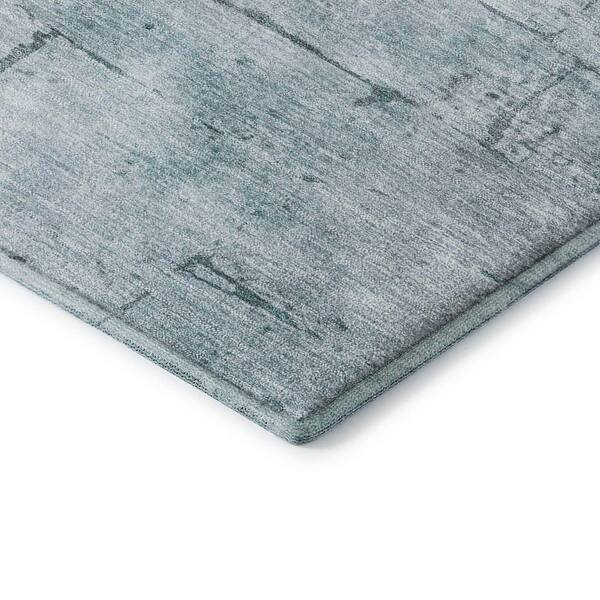 Mayfield Premium Machine Washable Abstract AMF2215 Sky 8 ft. x 8 ft. Round Rug