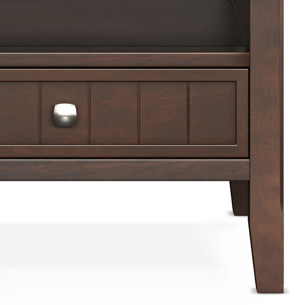 Brunette Brown Rectangular Wood Coffee Table with Storage